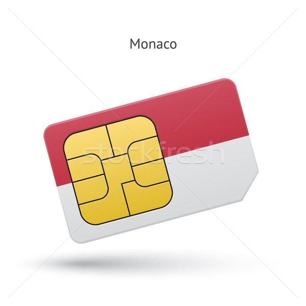 Monaco telefonu komórkowego karty banderą działalności projektu Zdjęcia stock © tkacchuk