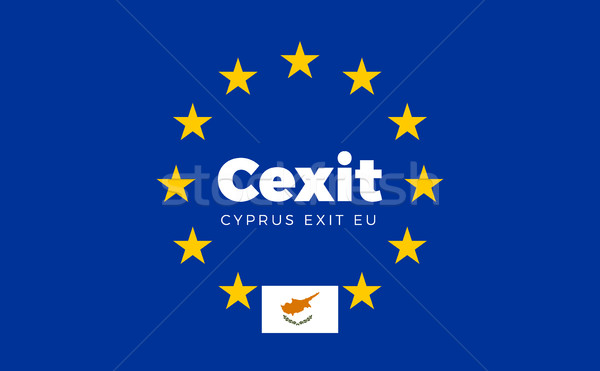 Flag of Cyprus on European Union. Cexit - Cyprus Exit EU Europea Stock photo © tkacchuk