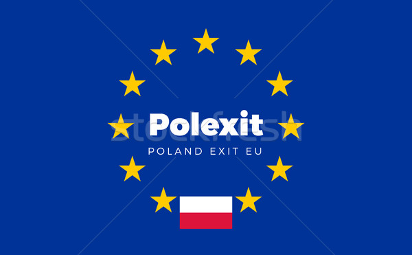 Flag of Poland on European Union. Polexit - Poland Exit EU Europ Stock photo © tkacchuk