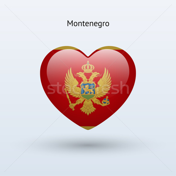 Miłości Czarnogóra symbol serca banderą ikona Zdjęcia stock © tkacchuk