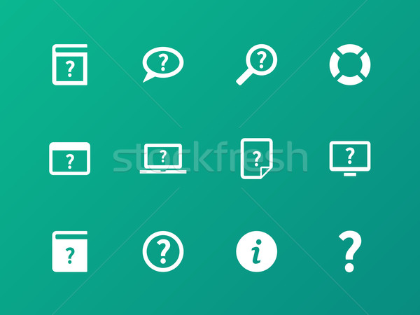 Ayudar preguntas frecuentes iconos verde resumen diseno Foto stock © tkacchuk