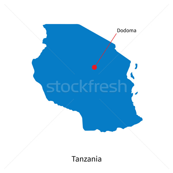 Detailed vector map of Tanzania and capital city Dodoma Stock photo © tkacchuk