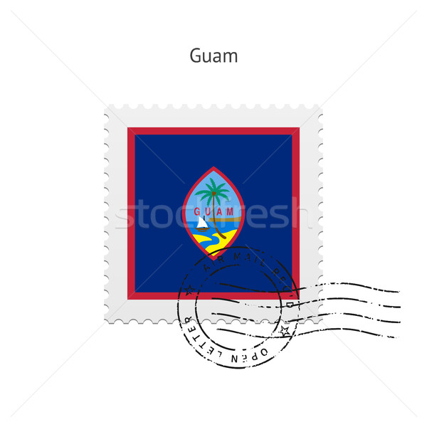 Гуам флаг почтовая марка белый знак письме Сток-фото © tkacchuk