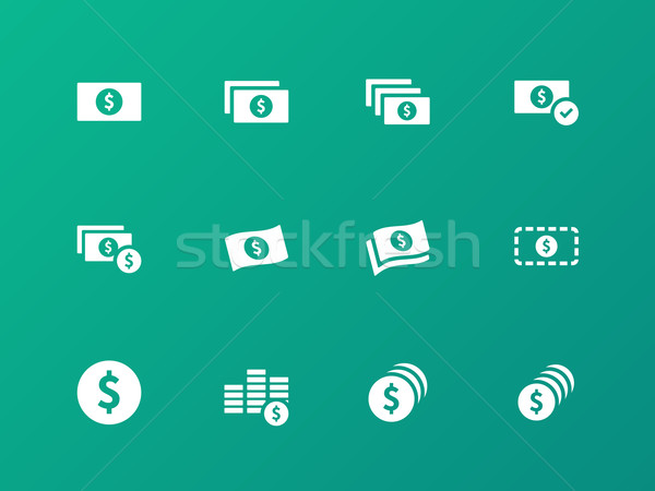 Dollar bankbiljet iconen groene geld winkelen Stockfoto © tkacchuk