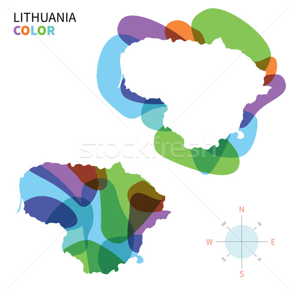 Absztrakt vektor szín térkép Litvánia átlátszó Stock fotó © tkacchuk
