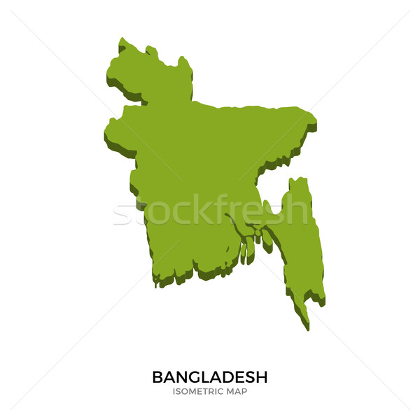 Izometrikus térkép Banglades részletes izolált 3D Stock fotó © tkacchuk