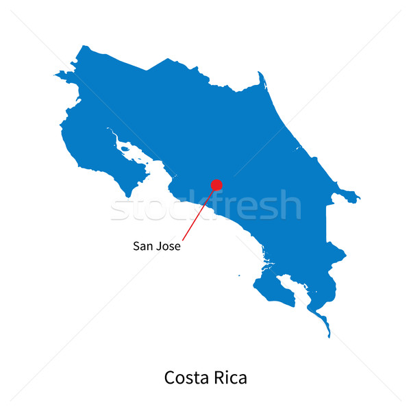 Foto stock: Vetor · mapa · Costa · Rica · cidade · detalhado · educação