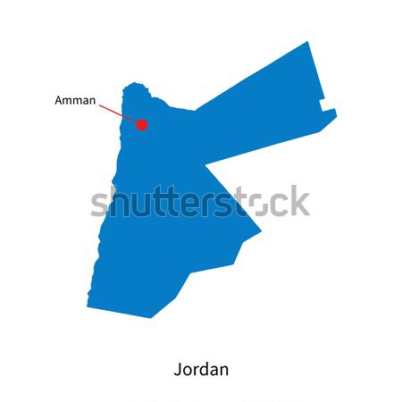 Detailed vector map of Jordan and capital city Amman Stock photo © tkacchuk