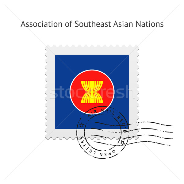 Association of Southeast Asian Nations Flag Postage Stamp. Stock photo © tkacchuk