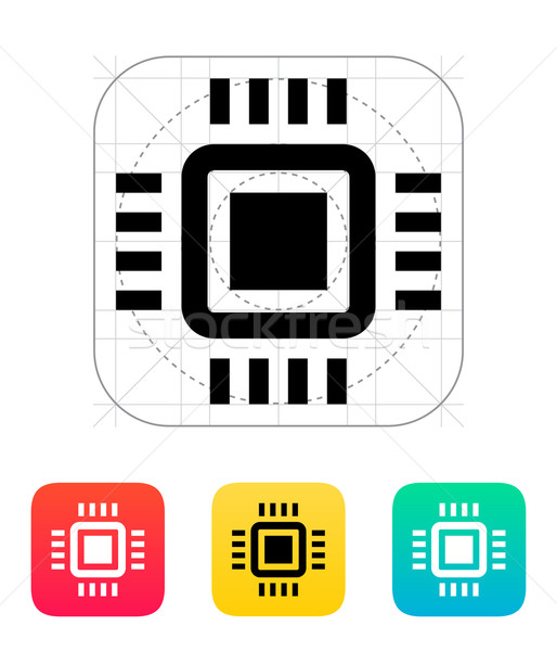 Mini CPU icono vector ilustración poder Foto stock © tkacchuk