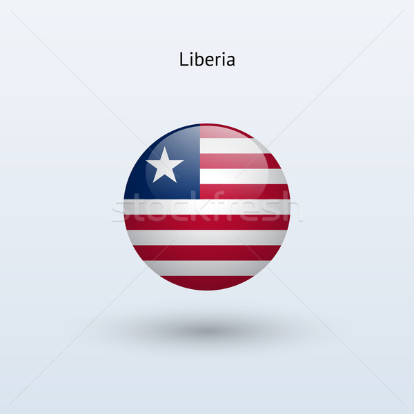 Liberia round flag. Vector illustration. Stock photo © tkacchuk