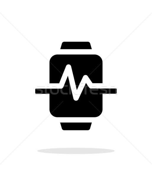 Pulse on smart watch simple icon on white background. Stock photo © tkacchuk
