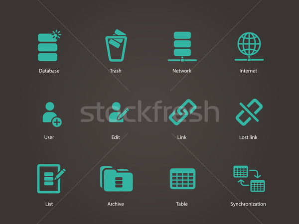 Datenbank Symbole Design Server Sicherheit Tabelle Stock foto © tkacchuk