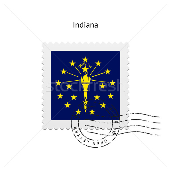 State of Indiana flag postage stamp. Stock photo © tkacchuk