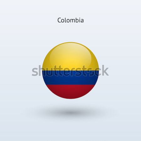 Colombia round flag. Vector illustration. Stock photo © tkacchuk