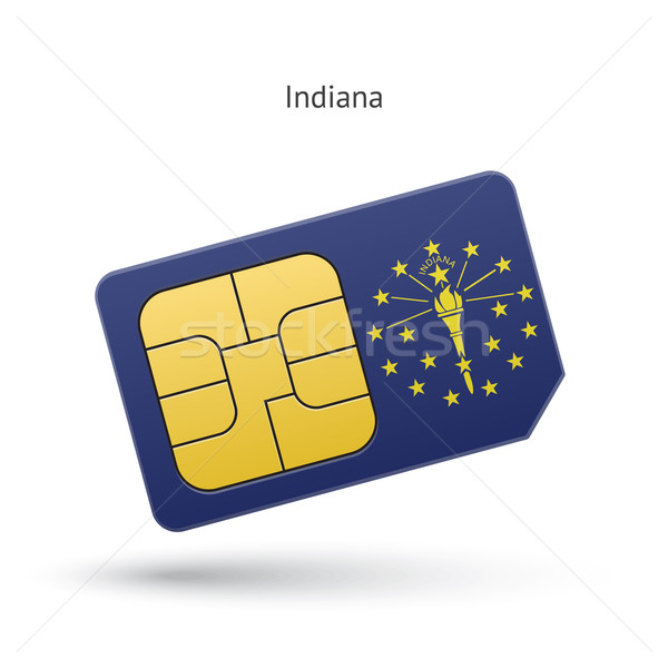 State of Indiana phone sim card with flag. Stock photo © tkacchuk