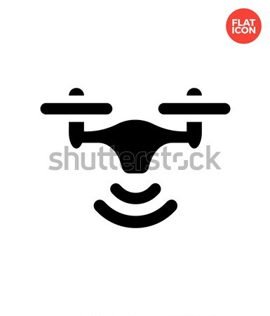 Quadcopter side view simple icon on white background. Stock photo © tkacchuk
