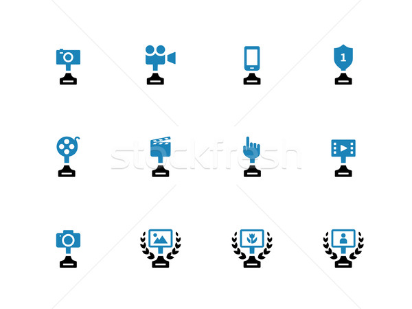 Awards duotone icons on white background. Stock photo © tkacchuk