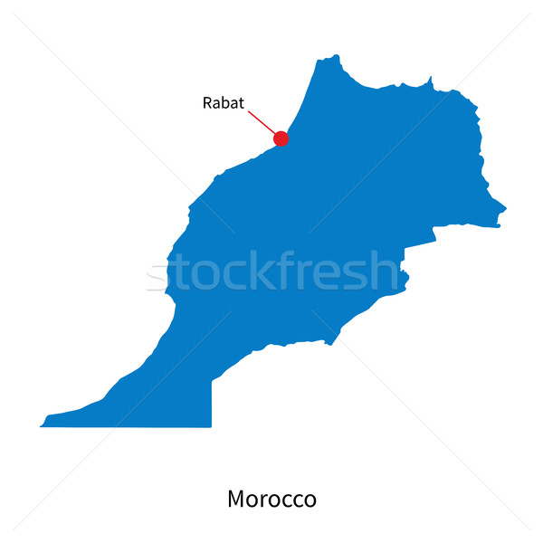 Detailed vector map of Morocco and capital city Rabat Stock photo © tkacchuk