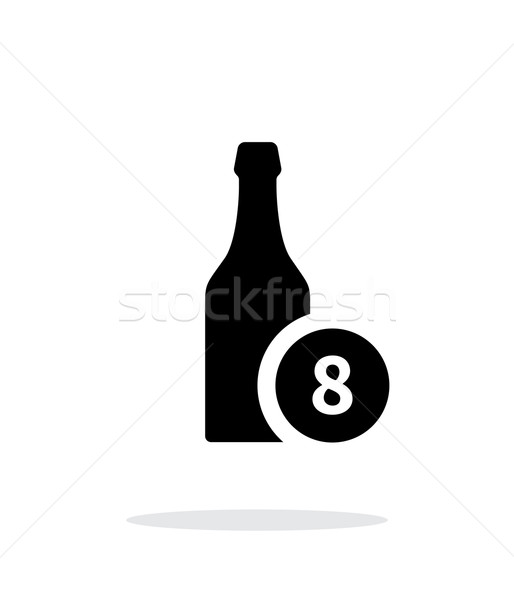 Beer bottle with number simple icon on white background. Stock photo © tkacchuk