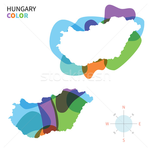 Abstract vector culoare hartă Ungaria transparent Imagine de stoc © tkacchuk