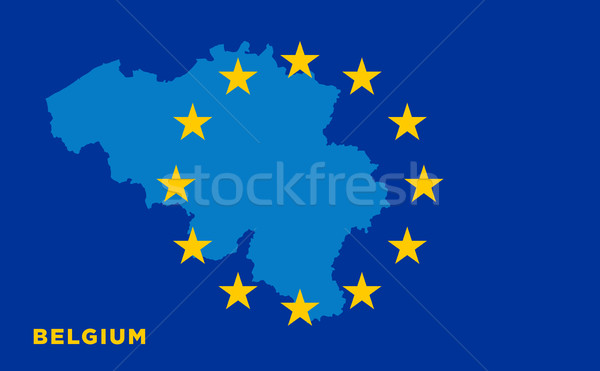 Flag of European Union with Belgium on background Stock photo © tkacchuk