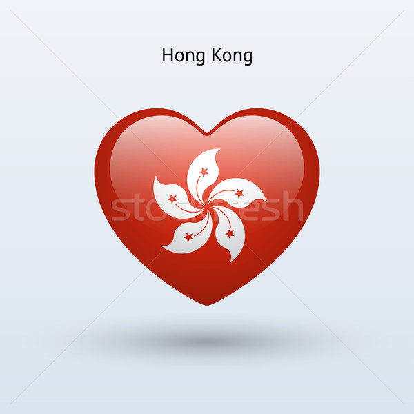 愛 香港 符號 心臟 旗 圖標 商業照片 © tkacchuk