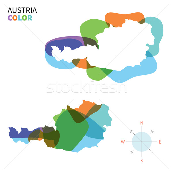 Foto d'archivio: Abstract · vettore · colore · mappa · Austria · trasparente
