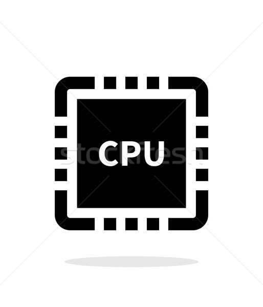 Cpu nom simple icône blanche design [[stock_photo]] © tkacchuk