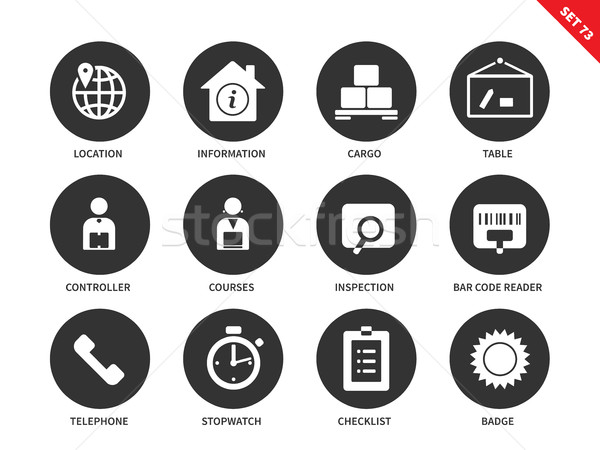 Logistics icons on white background Stock photo © tkacchuk