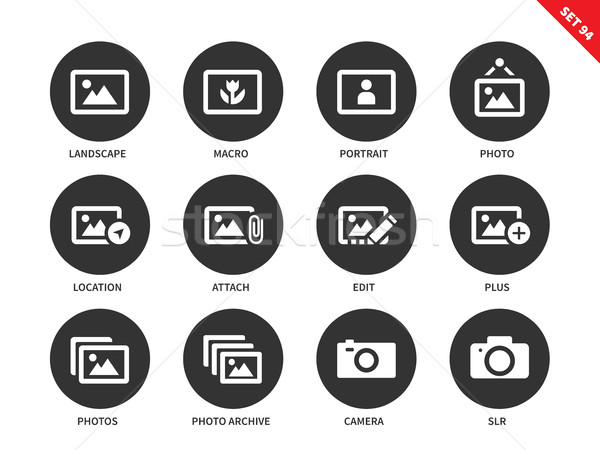 Picture icons on white background Stock photo © tkacchuk