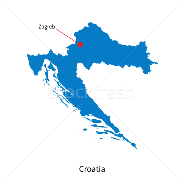 Detailed vector map of Croatia and capital city Zagreb Stock photo © tkacchuk