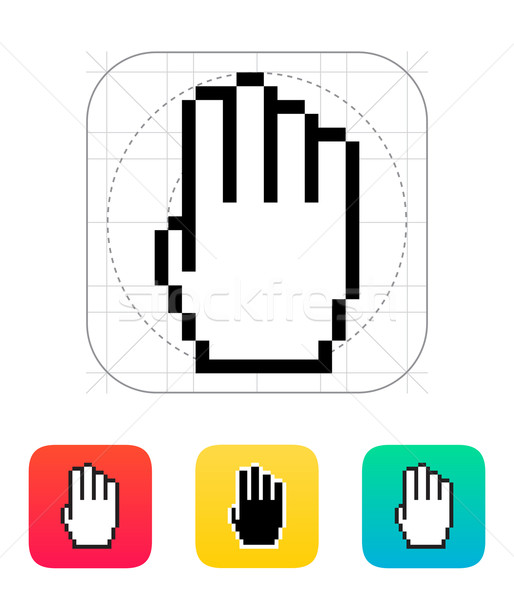 Quattro dita pixel mano cursore icona Foto d'archivio © tkacchuk
