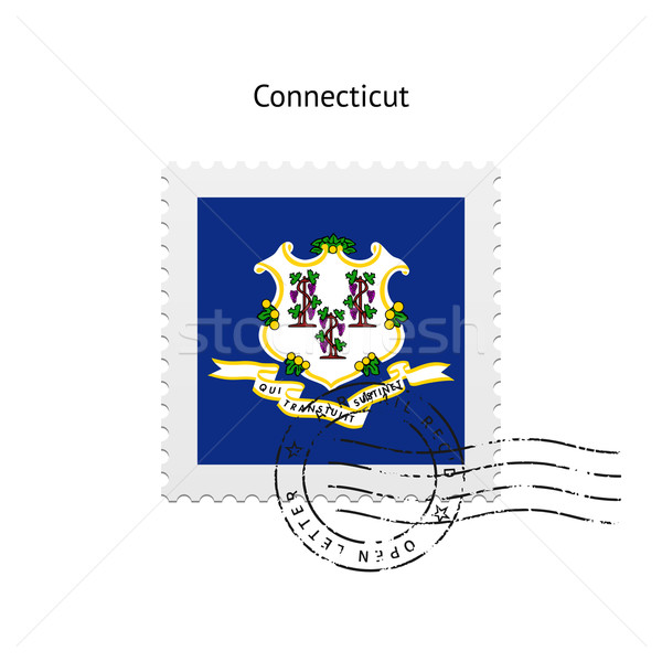 State of Connecticut flag postage stamp. Stock photo © tkacchuk