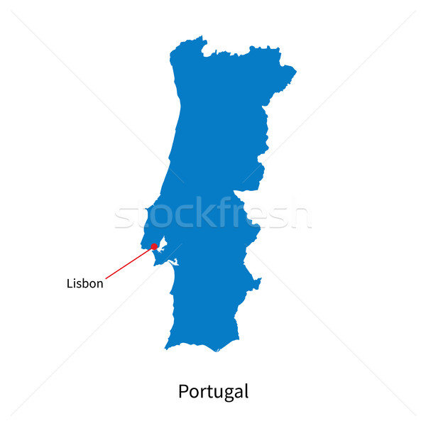 Detailed vector map of Portugal and capital city Lisbon Stock photo © tkacchuk