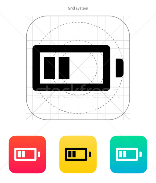 Half charge battery icon. Vector illustration. Stock photo © tkacchuk