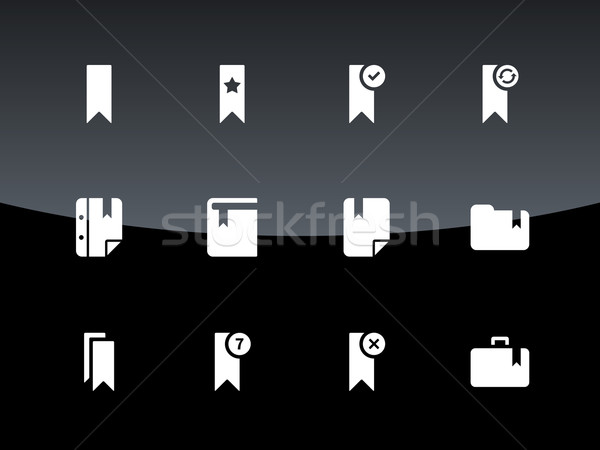 Signets tag favori icônes noir papier Photo stock © tkacchuk
