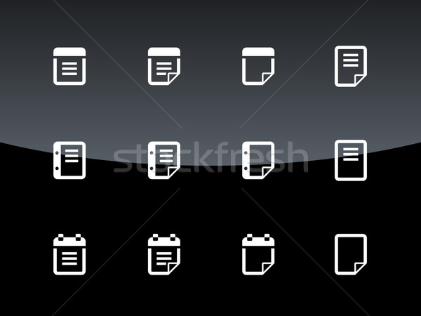 Notepad and sticky note icon set. Stock photo © tkacchuk