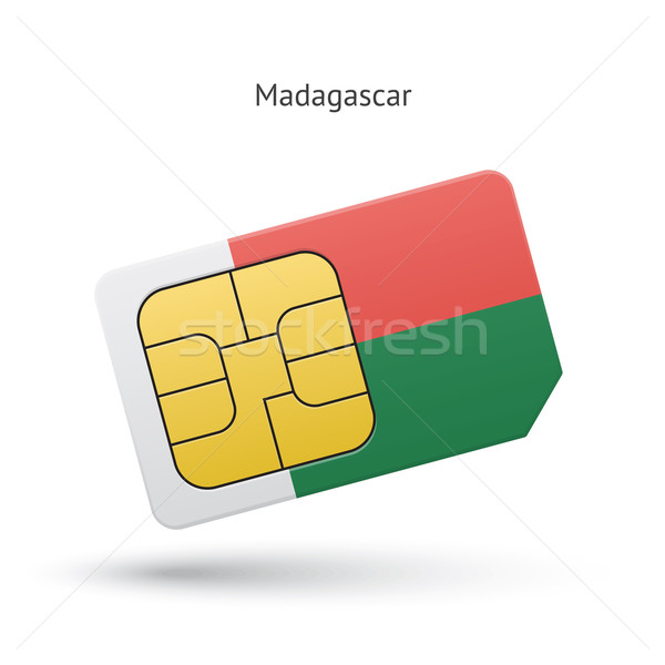 Madagascar mobile phone sim card with flag. Stock photo © tkacchuk