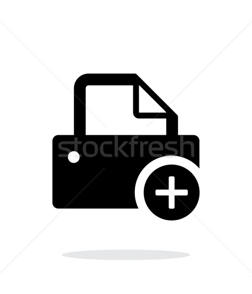 Printer with plus sing icon on white background. Stock photo © tkacchuk
