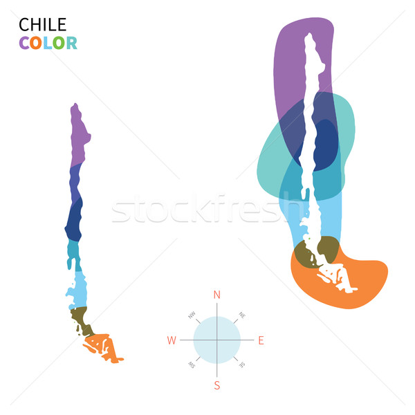 Abstract vector color map of Chile with transparent paint effect. Stock photo © tkacchuk