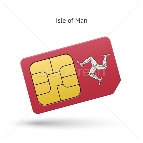 Isle of Man mobile phone sim card with flag. Stock photo © tkacchuk