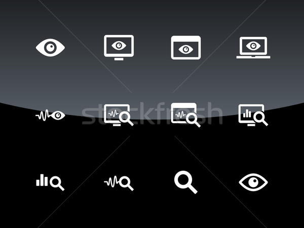 Monitoring icons on black background. Stock photo © tkacchuk