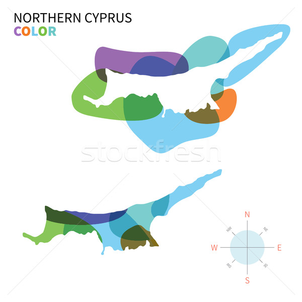 Abstract vector color map of Northern Cyprus with transparent paint effect. Stock photo © tkacchuk