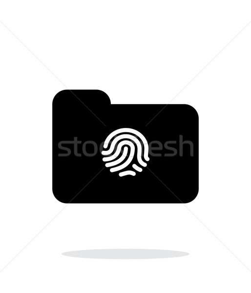 Thumbprint on folder icon on white background. Stock photo © tkacchuk