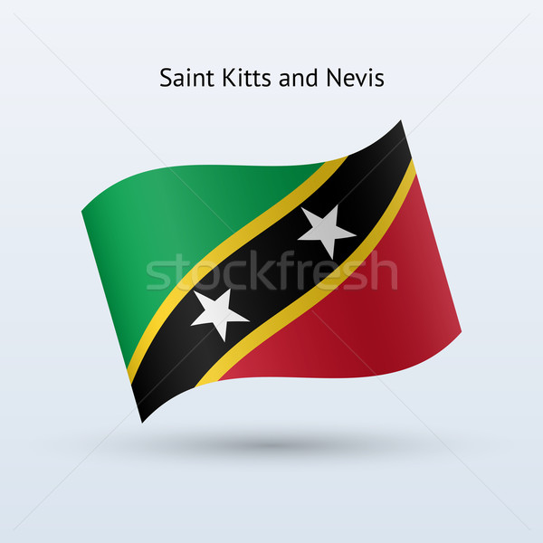 Saint Kitts and Nevis flag waving form. Stock photo © tkacchuk