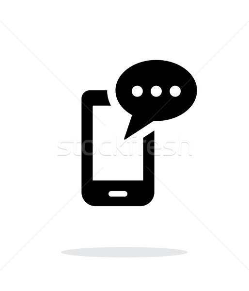 Mobile phone with message icon on white background. Stock photo © tkacchuk