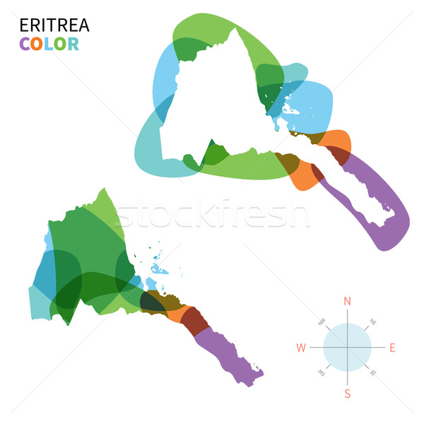 Abstract vector color map of Eritrea with transparent paint effect. Stock photo © tkacchuk