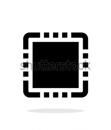 Foto stock: CPU · simple · icono · blanco · verde · industria