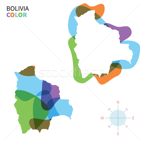 Abstract vector color map of Bolivia with transparent paint effect. Stock photo © tkacchuk